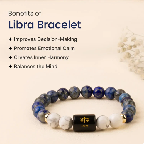 Libra (तुला राशि) Zodiac LapisLazuli & Howlite Bracelet