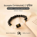 Scorpio (वृश्चिक राशि) Zodiac Black Obsidian & Milky Quartz Bracelet